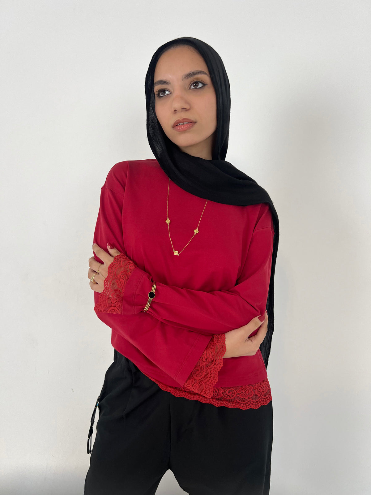 Burgundy Lace Whisper Tee