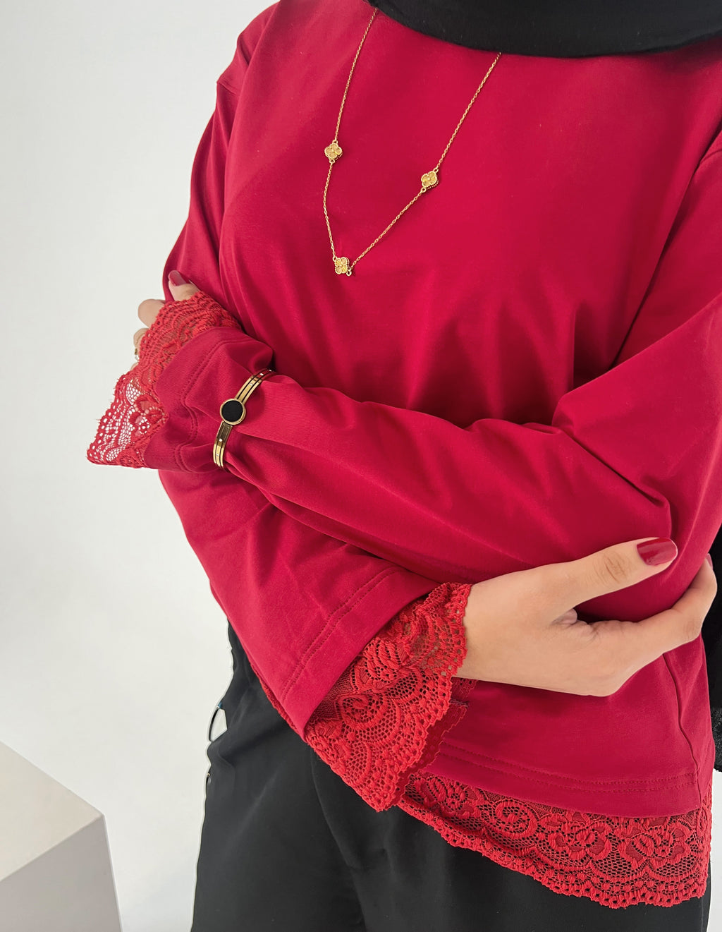 Burgundy Lace Whisper Tee
