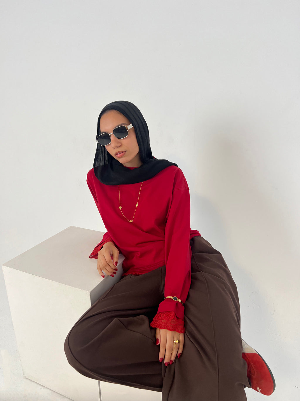 Burgundy Lace Whisper Tee