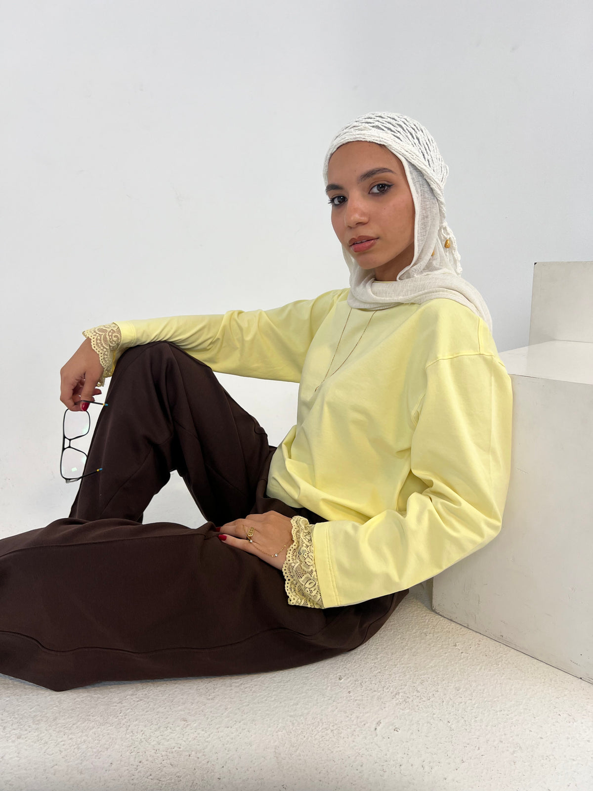 Butter-Yellow Lace Whisper Tee