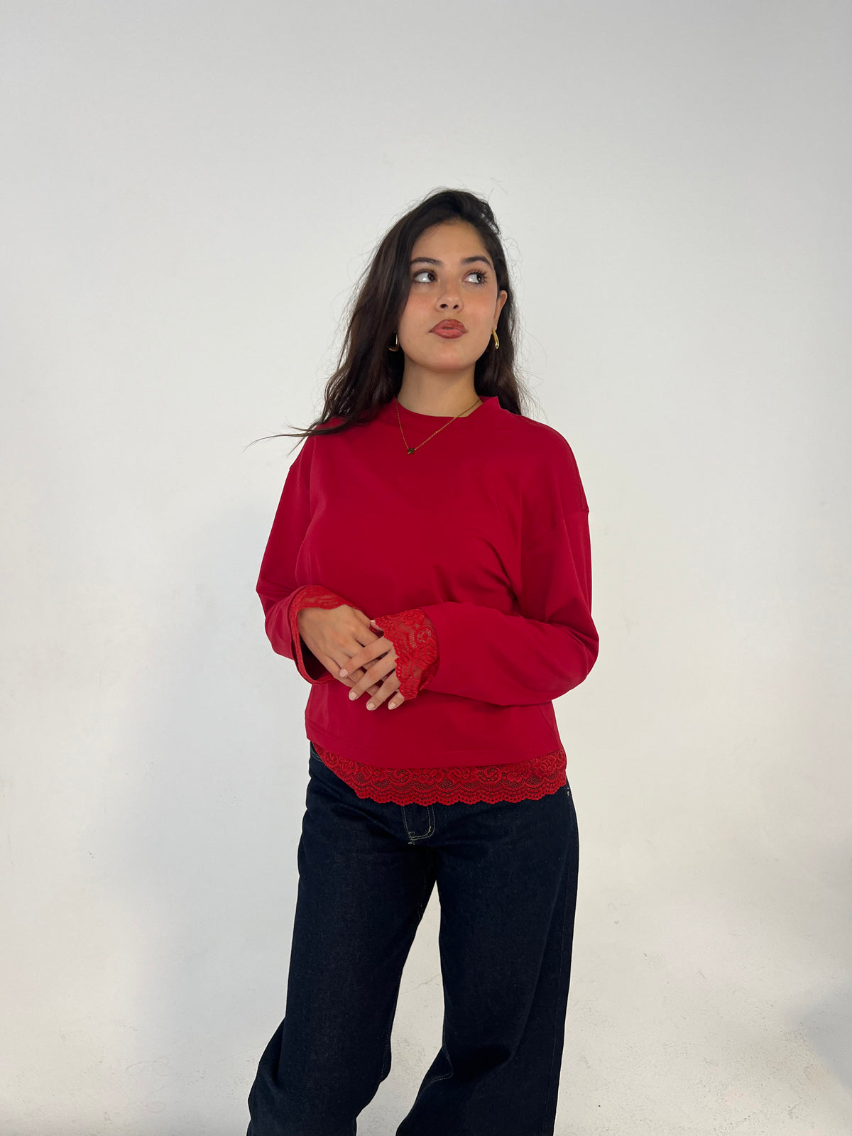 Burgundy Lace Whisper Tee