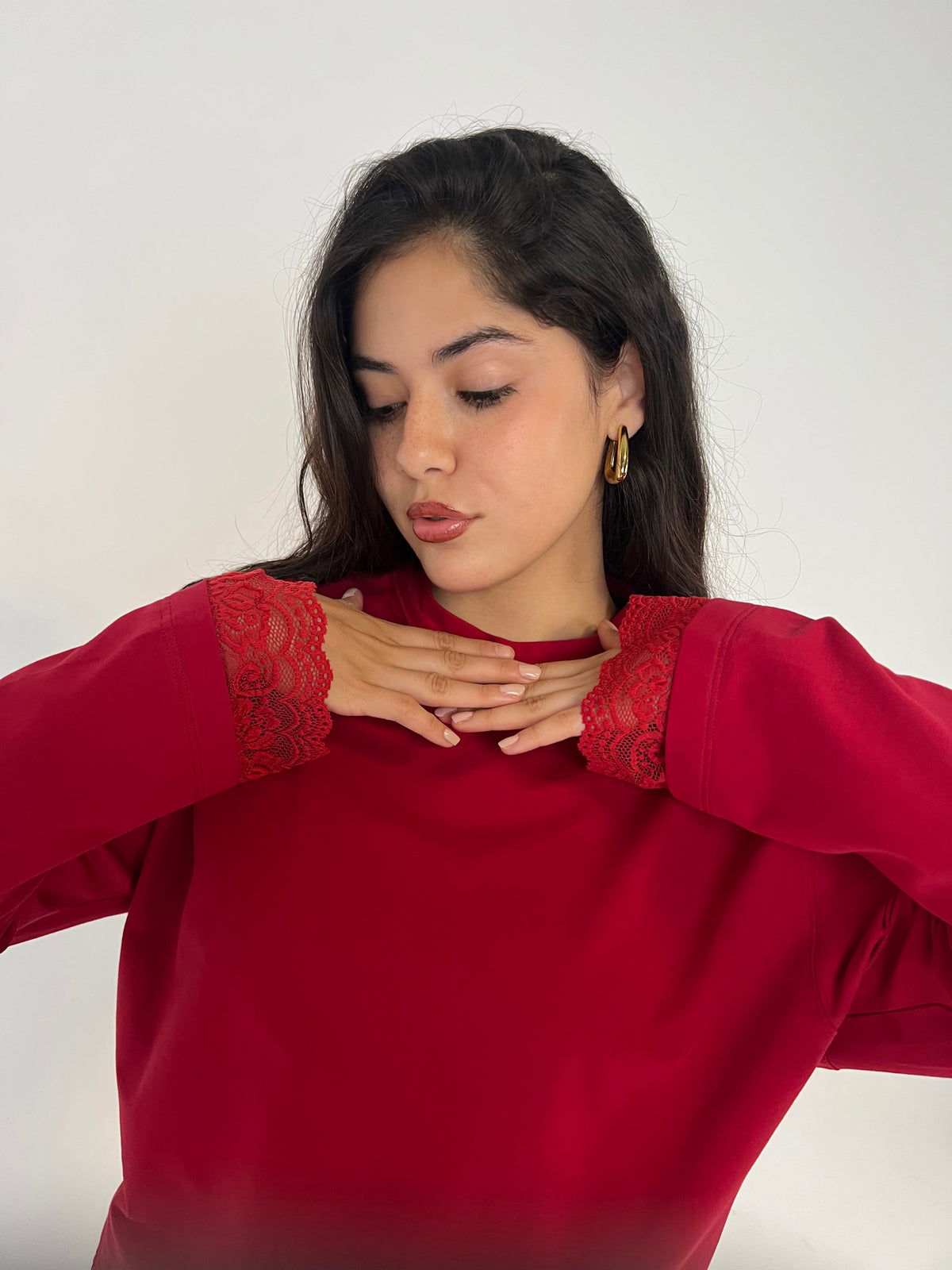 Burgundy Lace Whisper Tee